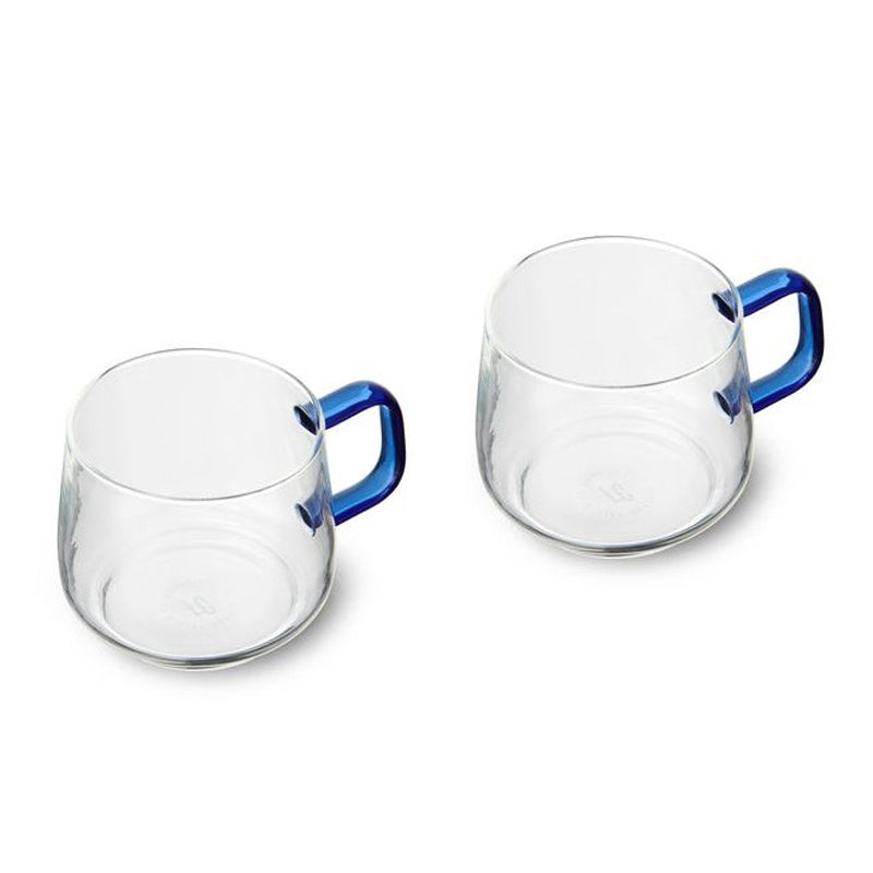 Zestaw 2 kubków szklanych z niebieskim uchwytem 275 ml La Cafetiere