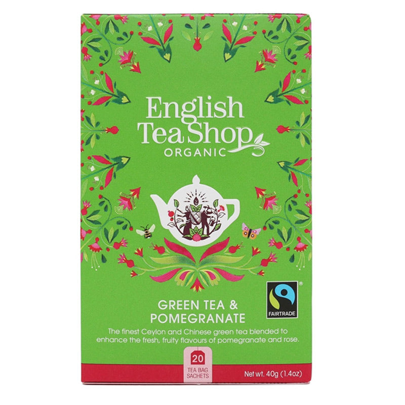 Herbata Bio Green Tea Pomegranate 20 saszetek English Tea Shop
