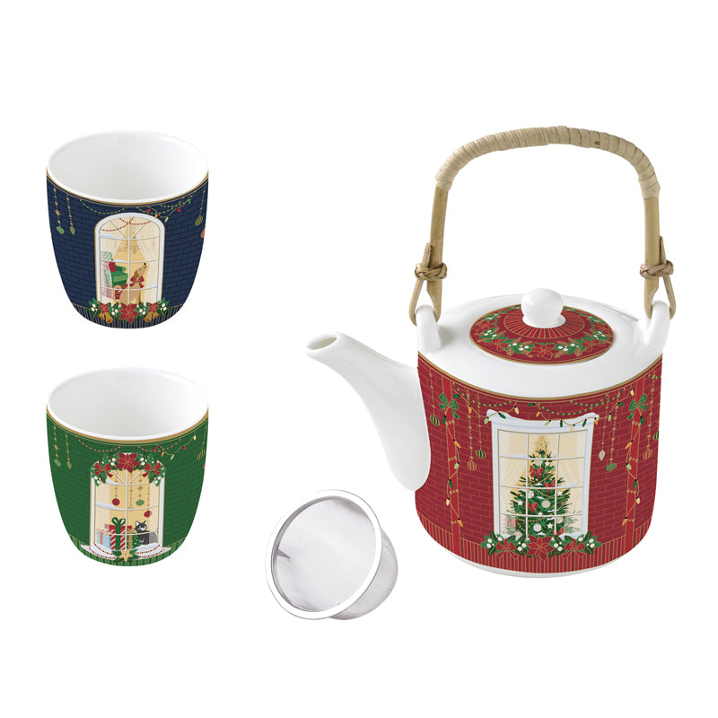 Czajnik z czarkami Festive Avenue 600ml Easy Life