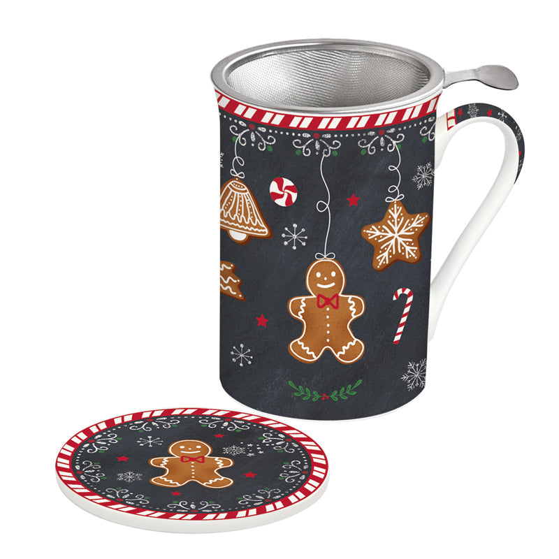 Kubek z zaparzaczem Piernikowy Ludzik 300ml Easy Life