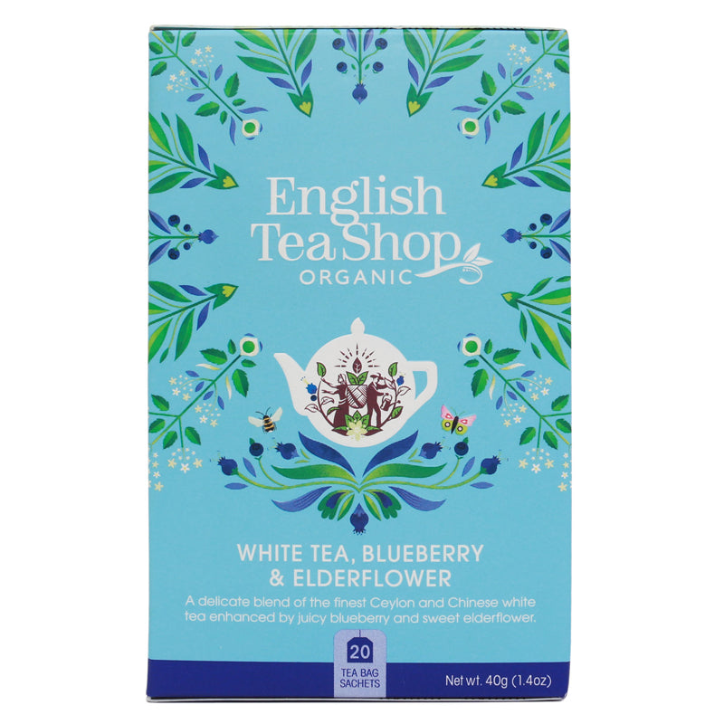 Herbata White Tea Blueberry Elderflower 20 saszetek English Tea Shop